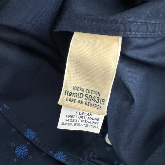 L.L. Bean Wrinkle Free Pinpoint Oxford Shirt 3X Long Sleeve Snowflake TP-2911 - Picture 7 of 8